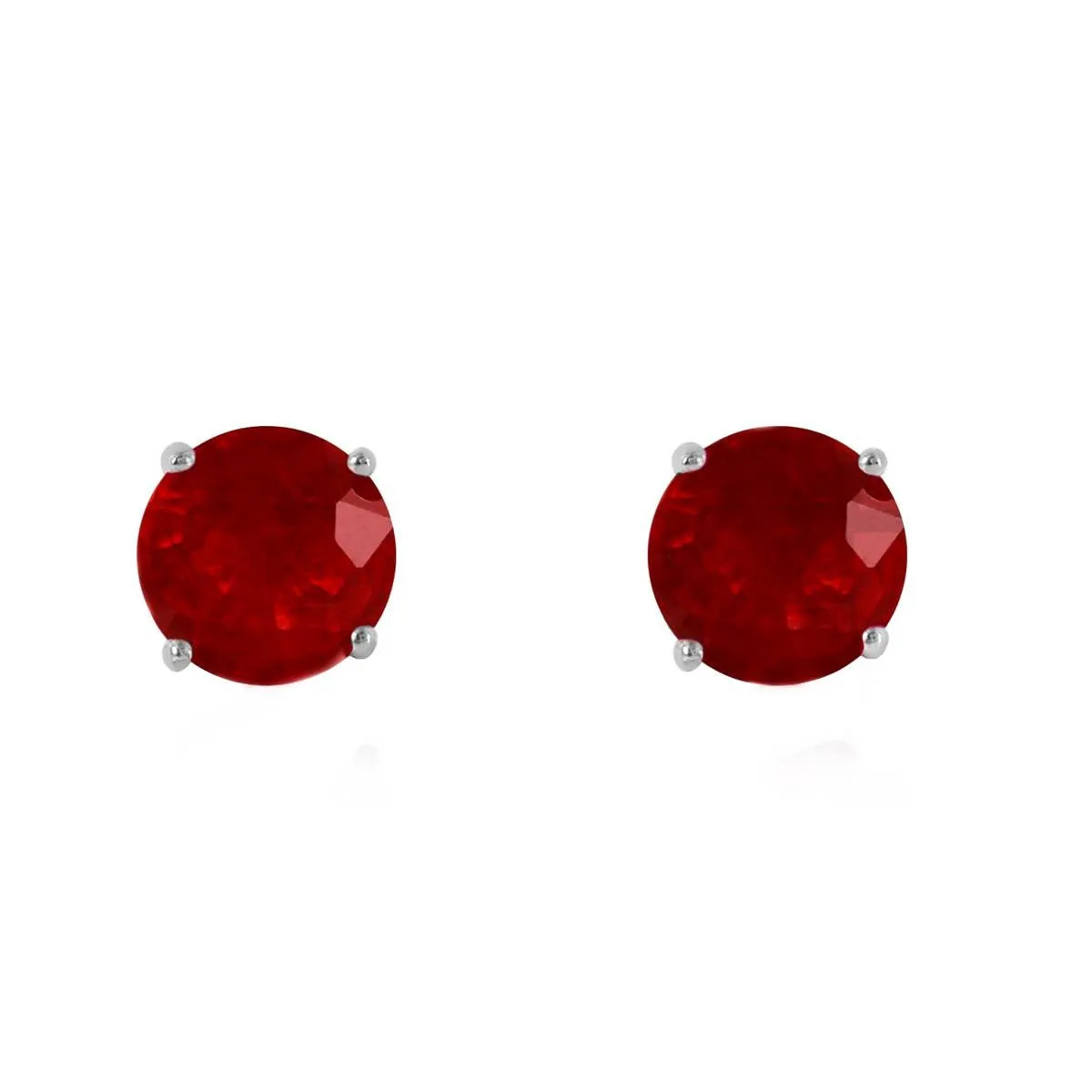 0.95 Carat 14K Solid White Gold Kiss Goodnight Ruby Earrings