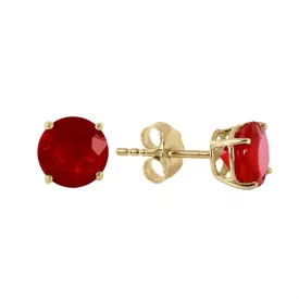 0.95 Carat 14K Solid Yellow Gold Fiercely We Believed Ruby Earrings