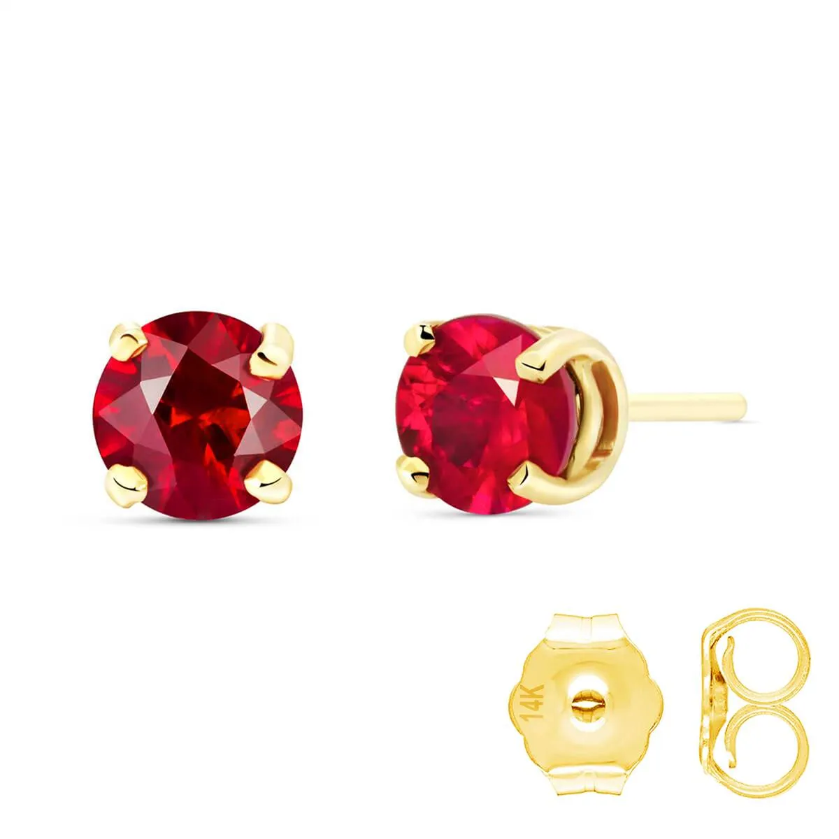 0.95 Carat 14K Solid Yellow Gold Fiercely We Believed Ruby Earrings