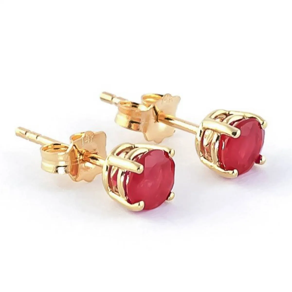 0.95 Carat 14K Solid Yellow Gold Fiercely We Believed Ruby Earrings