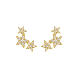 14k Gold Plated Shooting Star Stud Earrings