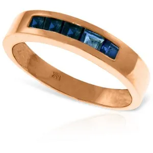 14K Solid Rose Gold Rings w/ Natural Sapphires