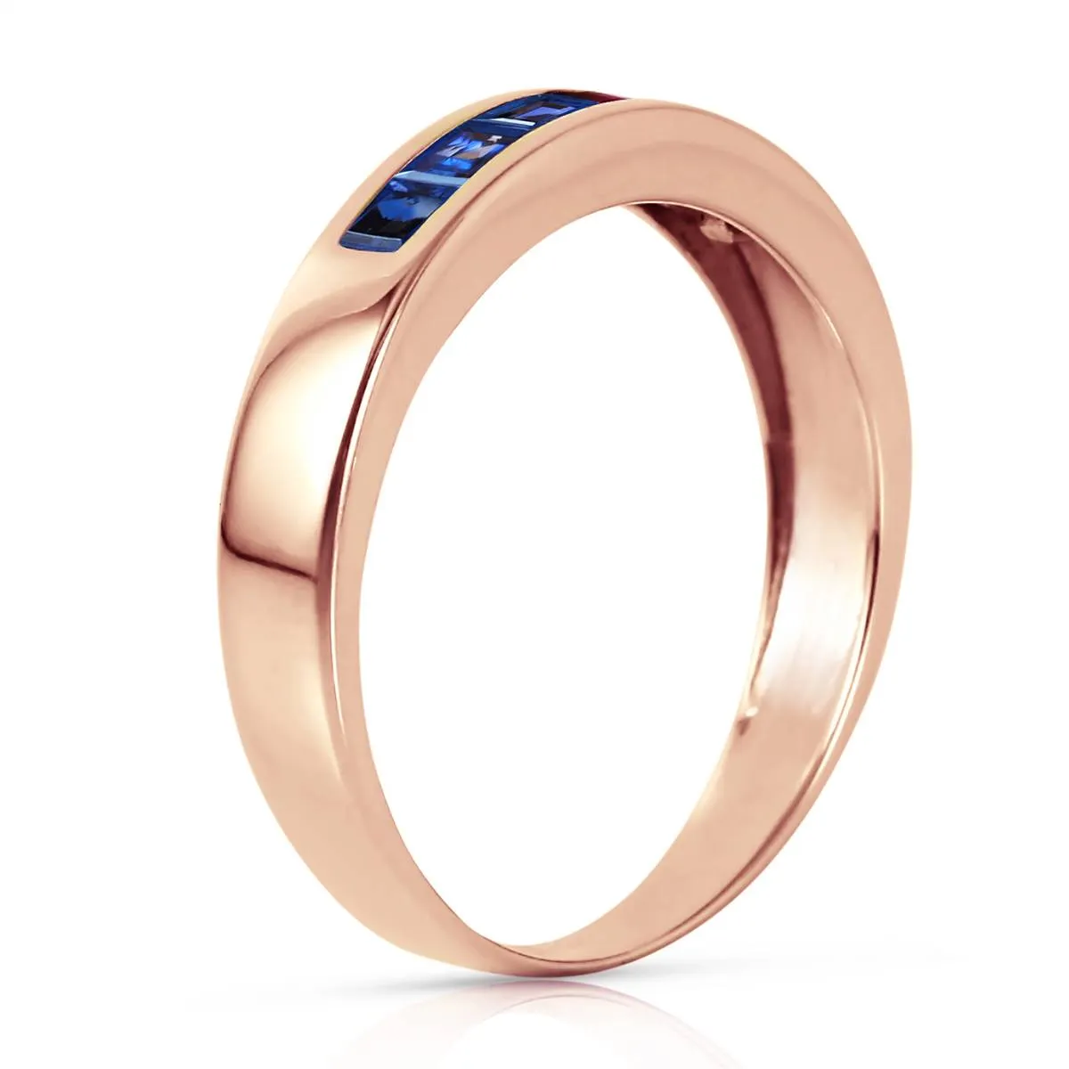 14K Solid Rose Gold Rings w/ Natural Sapphires