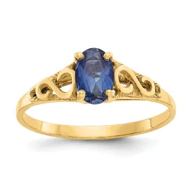 14k Yellow Gold Sapphire Spinel Ring