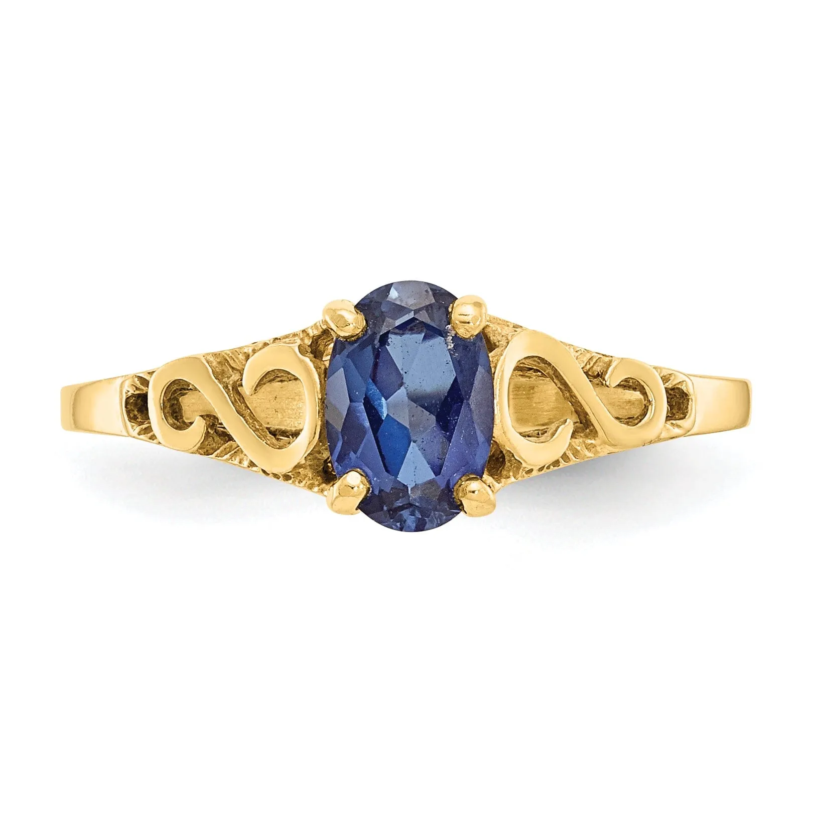 14k Yellow Gold Sapphire Spinel Ring