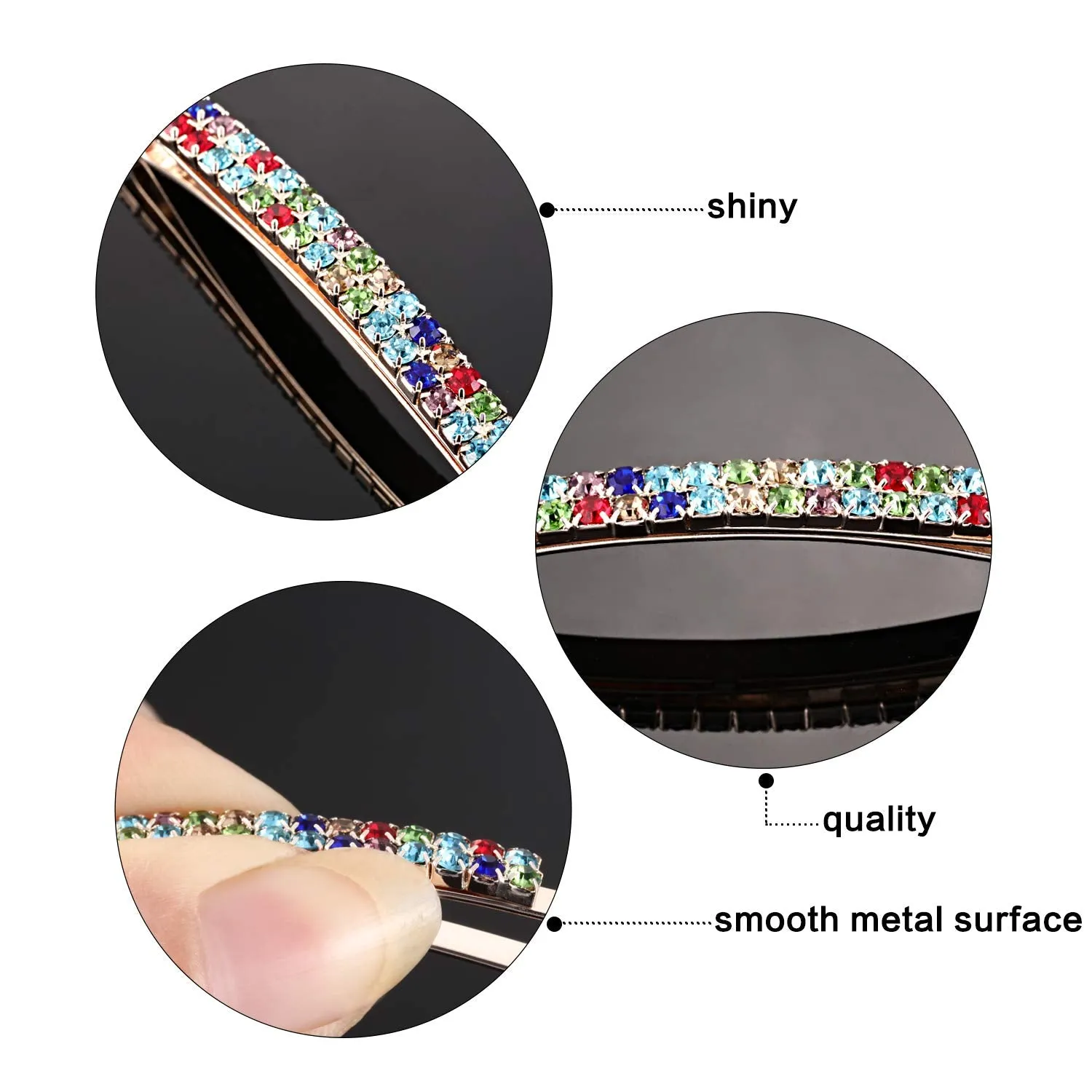 16 Pieces Rhinestone Bobby Pins Double Row Decorative Fancy Hair Clips Hair Barrette Clip Diamond Crystal Hairpins for Women Bridal Wedding Hair Accessories