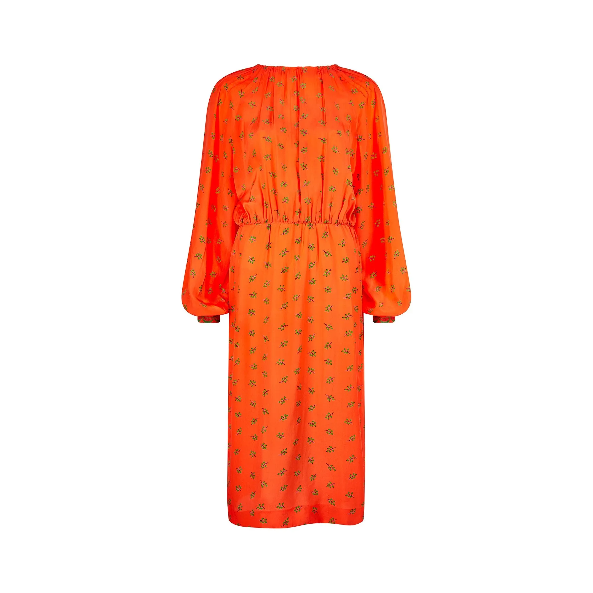 1970s Louis Feraud Haute Couture Orange Silk Dress