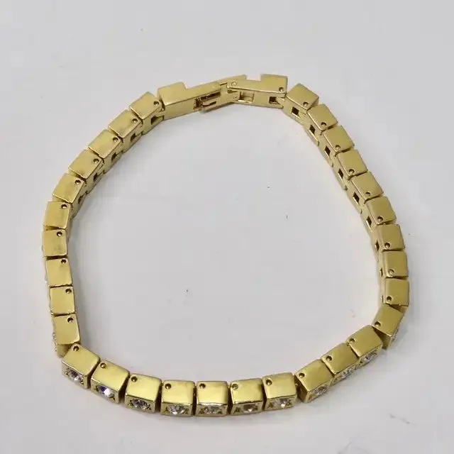 1980s 18K Gold Plated Tennis Bracelet