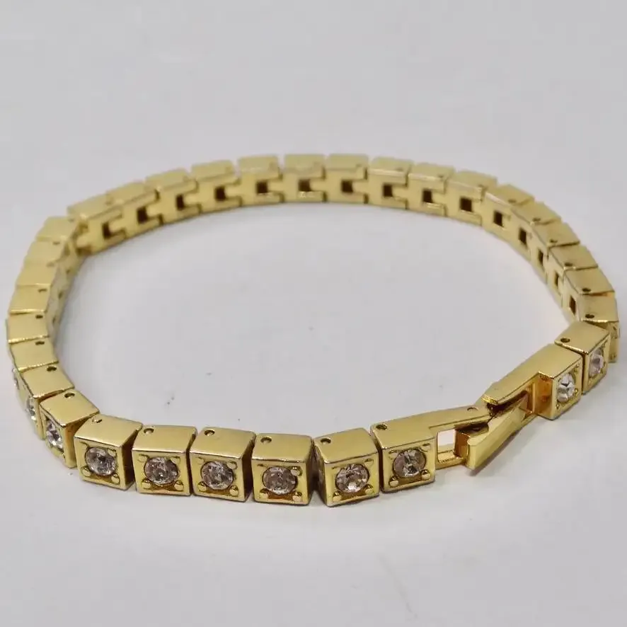 1980s 18K Gold Plated Tennis Bracelet