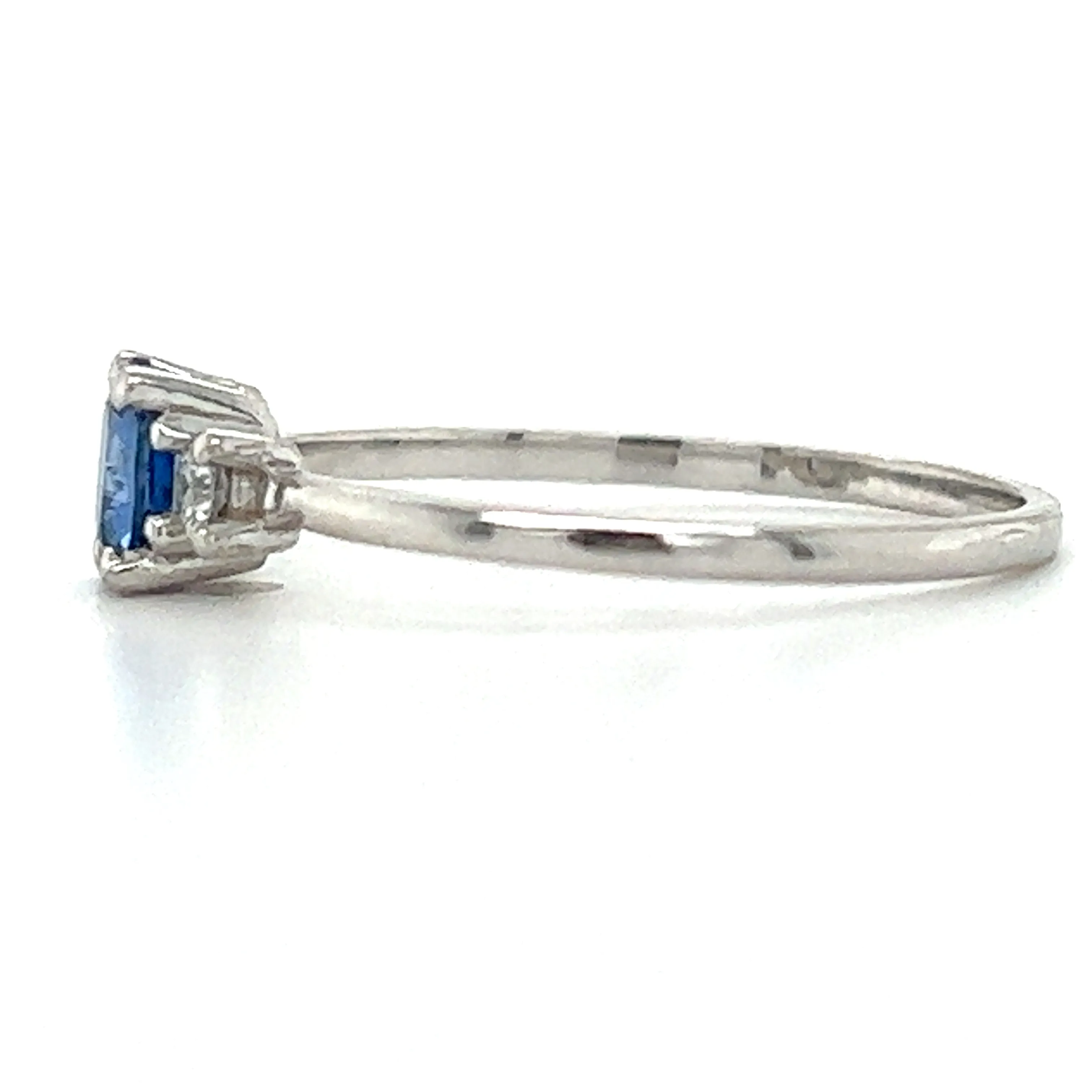 9ct White Gold Earth Grown Oval Sapphire & Diamond Ring