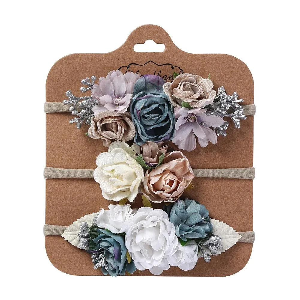 Adorable Pearl-Embellished Floral Headband Set for Babies - Ideal for Photography