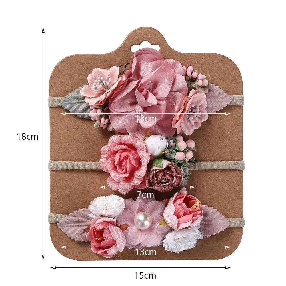 Adorable Pearl-Embellished Floral Headband Set for Babies - Ideal for Photography