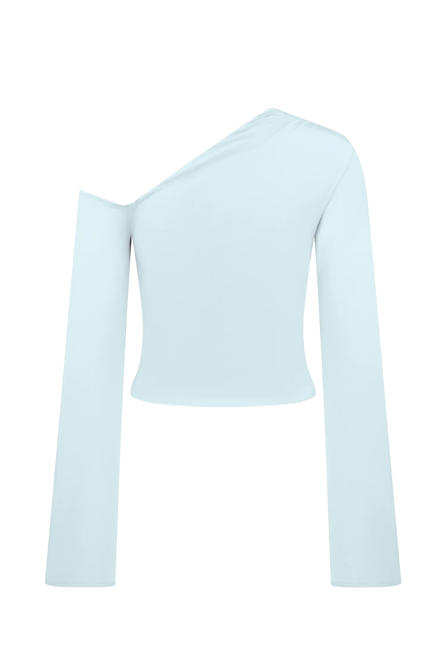 Ainsley Asymmetrical Long Sleeve Top With Floral Hardware - Pale Blue