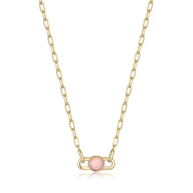 Ania Haie Gold Orb Rose Quartz Link Necklace