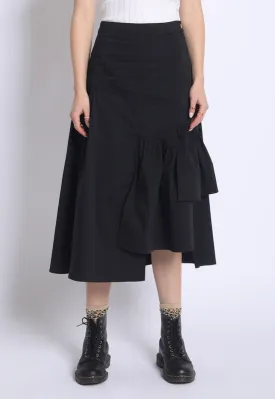 ASYMMETRICAL MIDI SKIRT