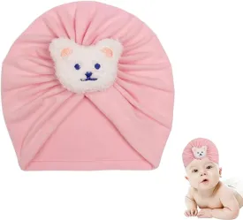 Babymoon Beanie Bear Turban Knot Boy’s Girl’s Kids New Born Baby Cap Hat Headwear 0-2 Y | Lightpink