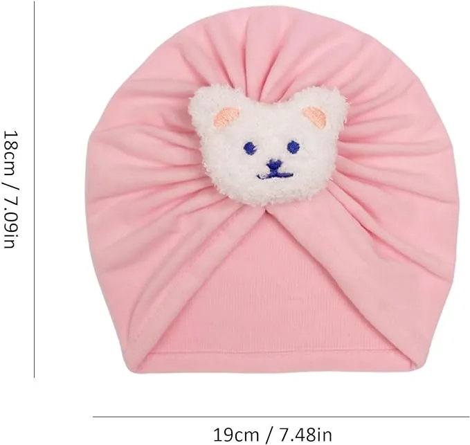 Babymoon Beanie Bear Turban Knot Boy’s Girl’s Kids New Born Baby Cap Hat Headwear 0-2 Y | Lightpink