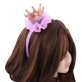 Babymoon Princess Girl’s Pearl Crown Headband | Hair Accessories | Purple