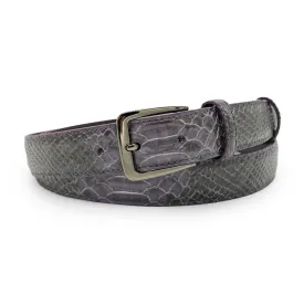 Blackberry Narrow Anaconda Effect Gunmetal Belt