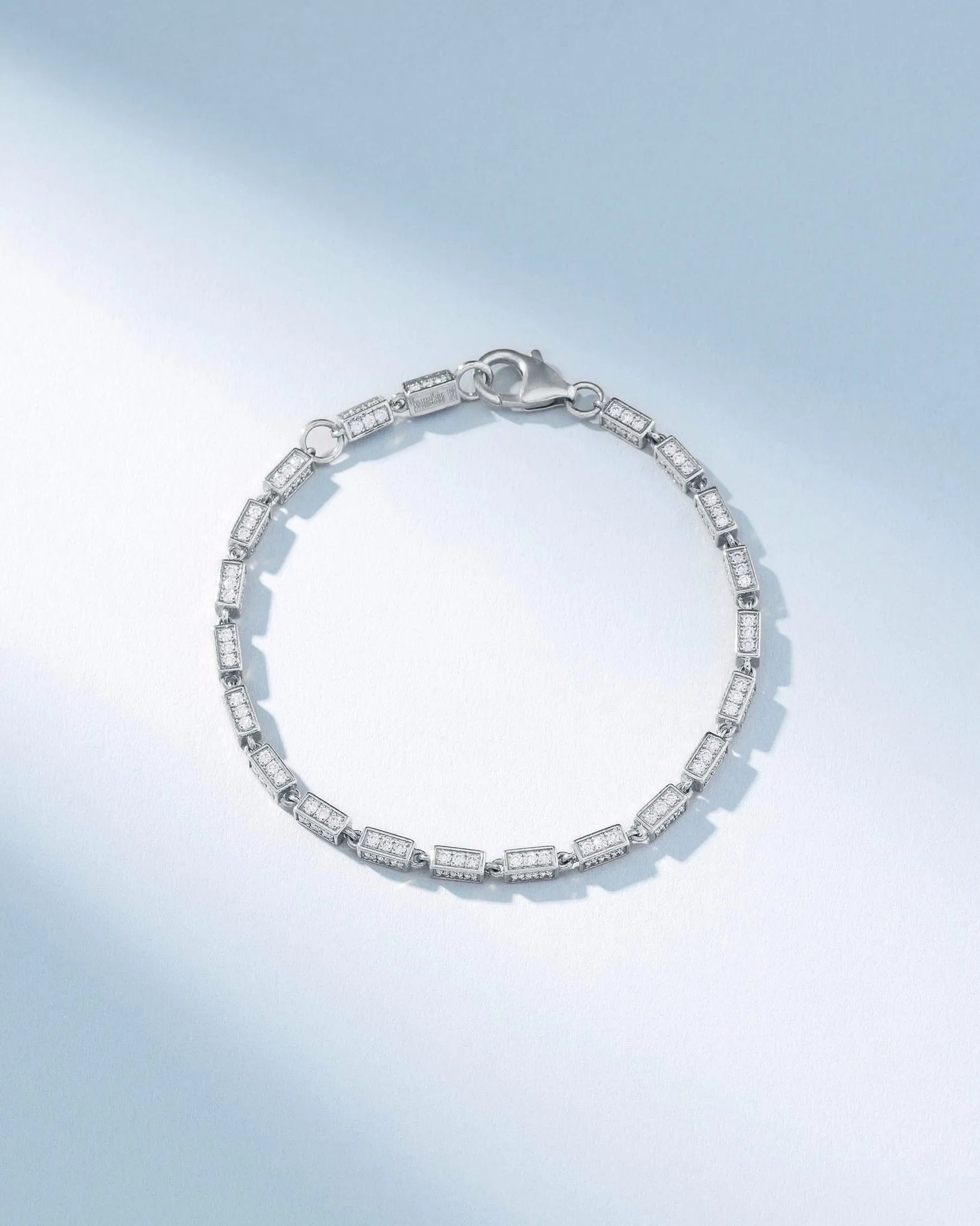 Block-Chain Full Pave Diamond Medium Bracelet