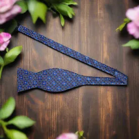 Blue Mosaic Geometric Bow Tie