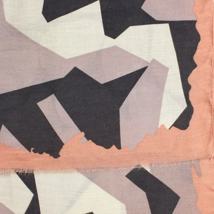 Blush Pink Grey & Ivory Graphic Print Scarf