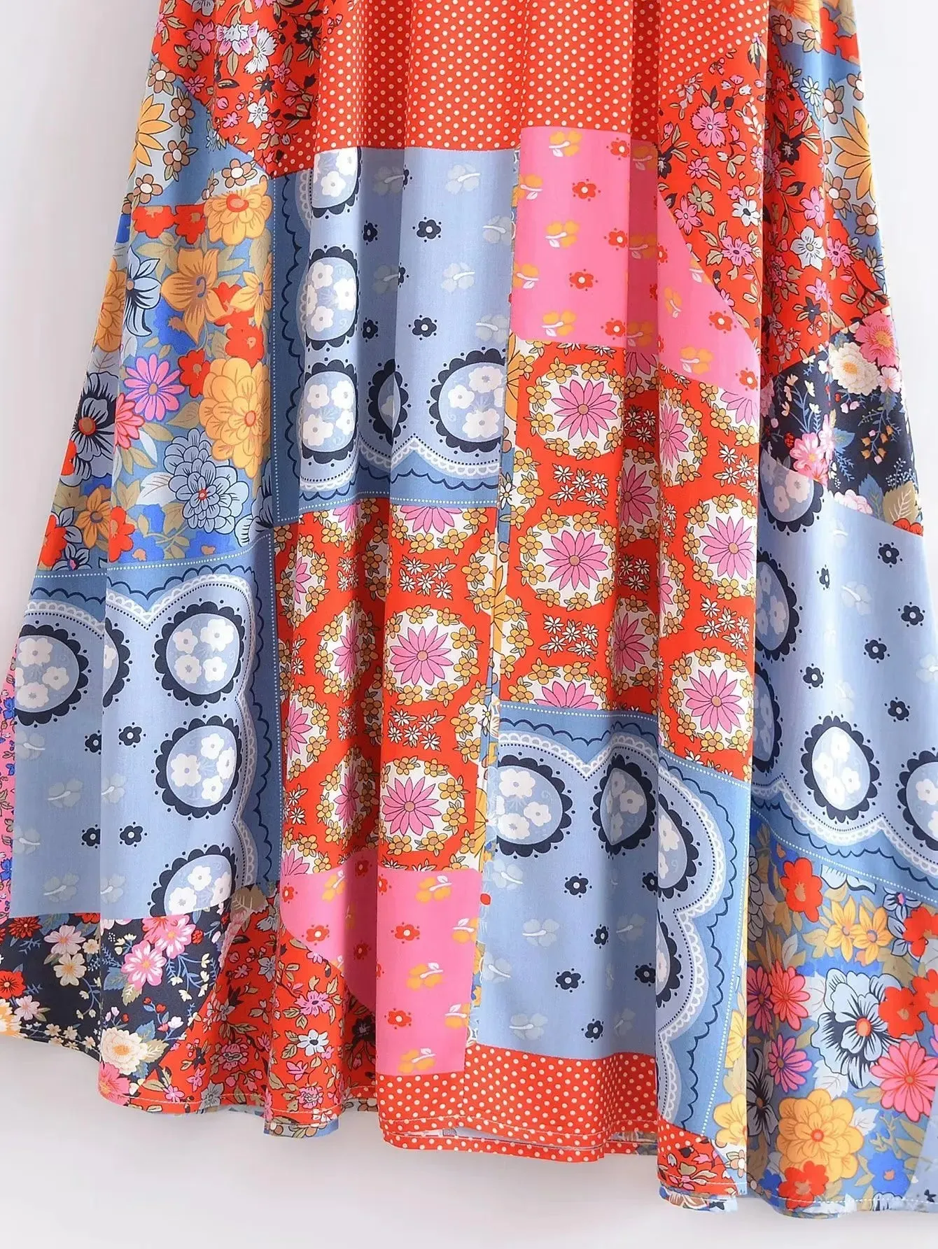 Boho Frill V-Neck 100% Viscose Dress Floral Print