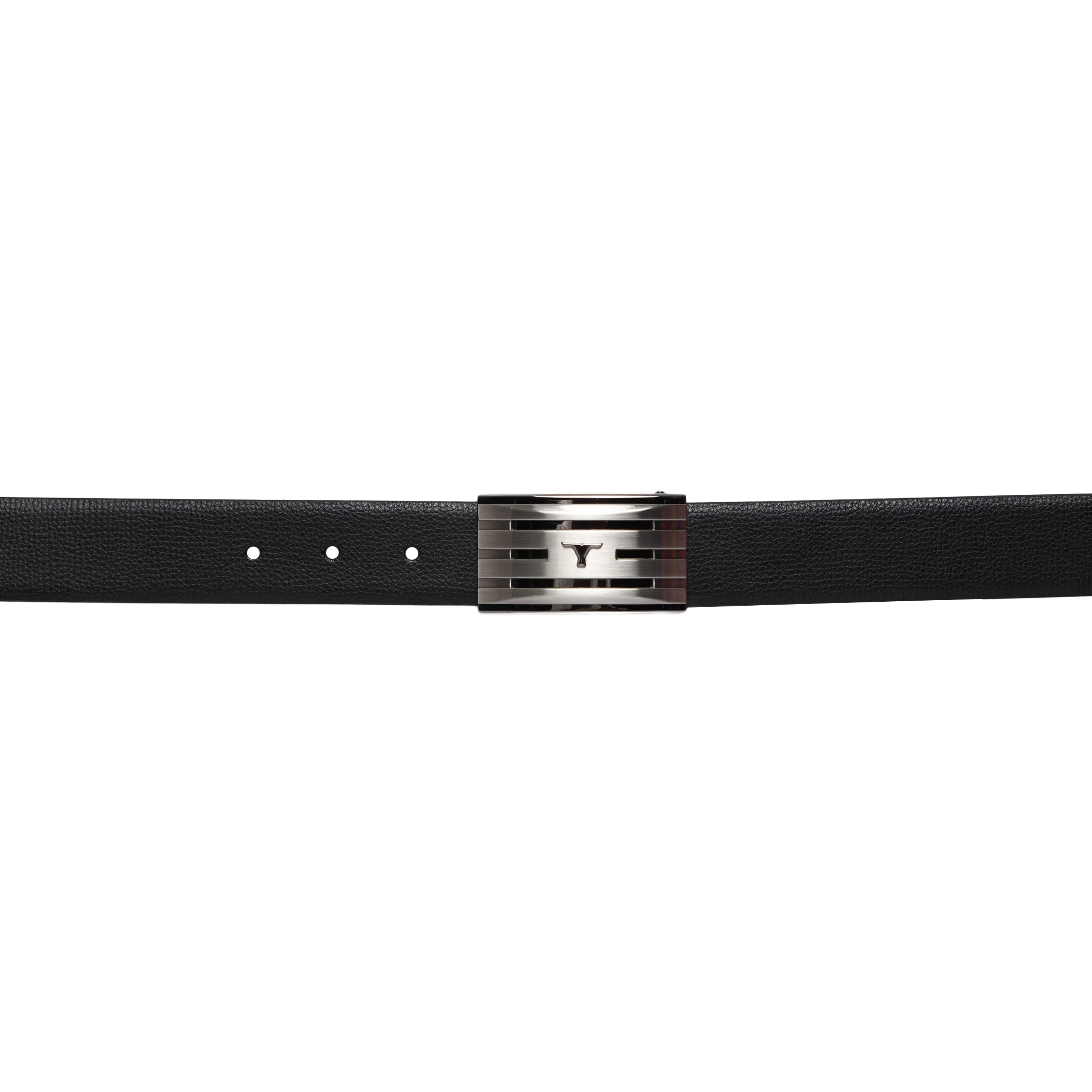 Bulchee Men's Genuine Leather Reversible Flat Buckle Belt (Formal, Black/Tan) BUL2215B