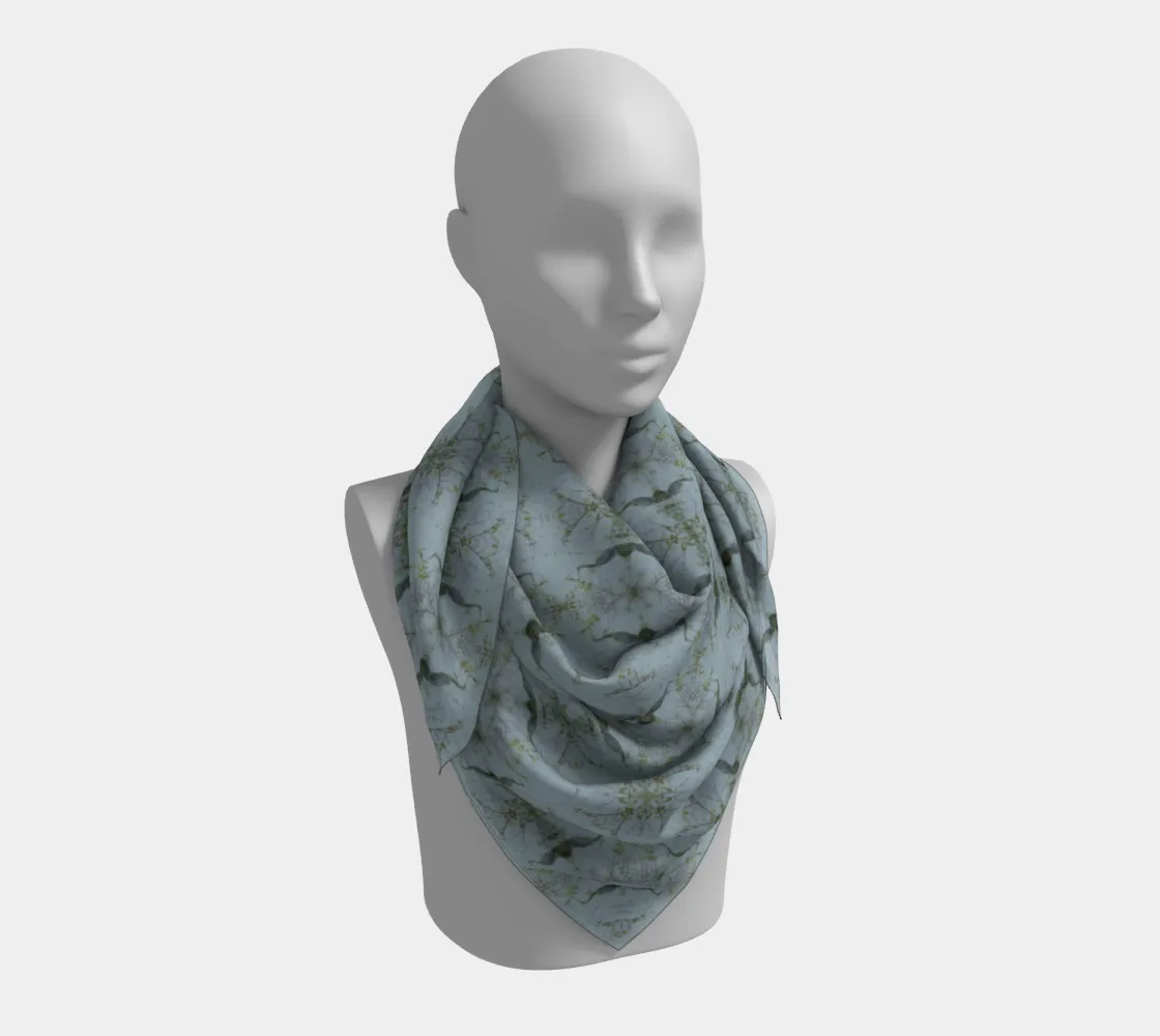 Buttonbush Blue Heron Square Scarf