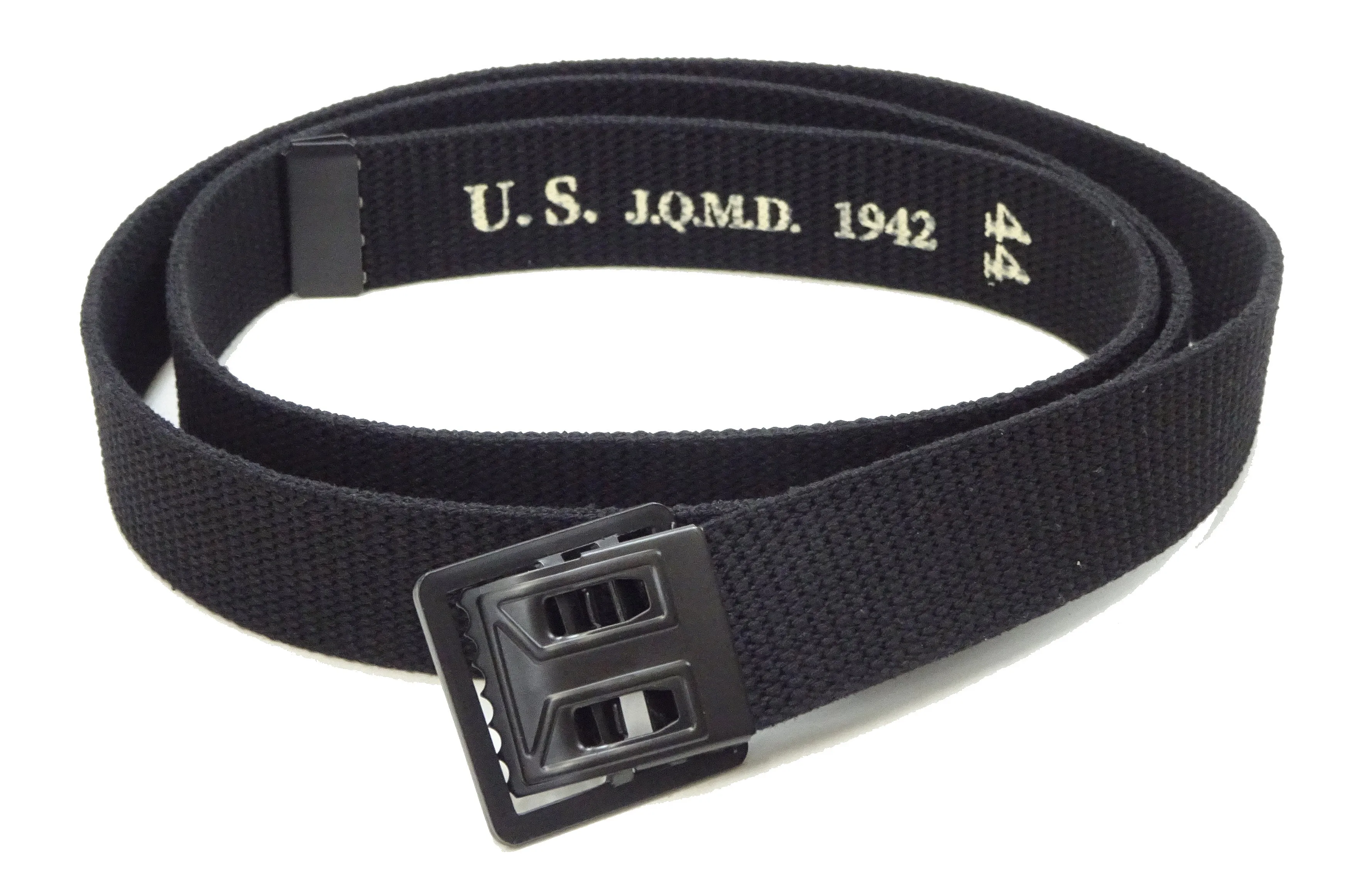 Buzz Rickson Cotton Webbing Belt Men's William Gibson M-1937 WW2 US Army GI Belt Black Version BR02767