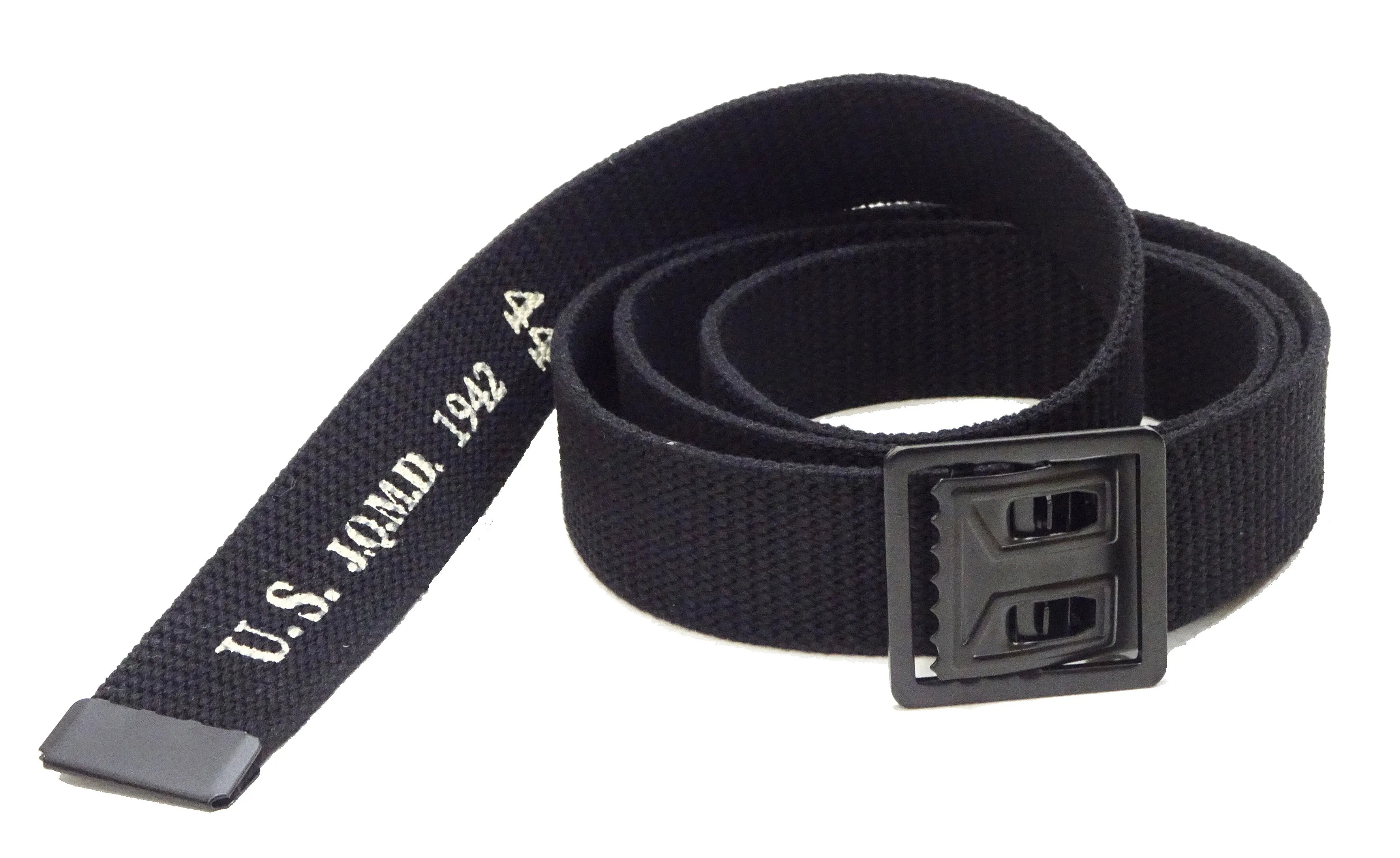 Buzz Rickson Cotton Webbing Belt Men's William Gibson M-1937 WW2 US Army GI Belt Black Version BR02767