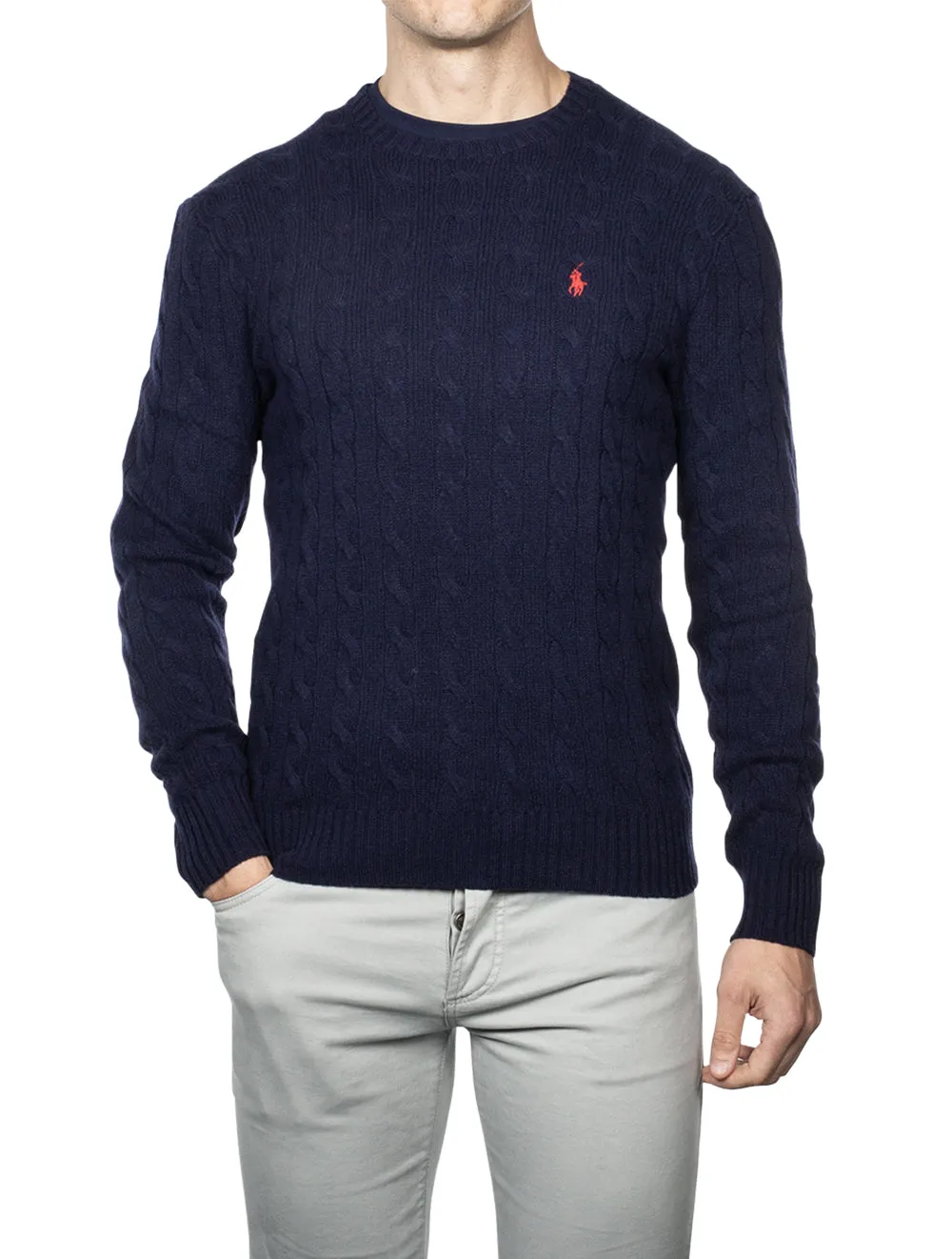 Cable-Knit Jumper Navy