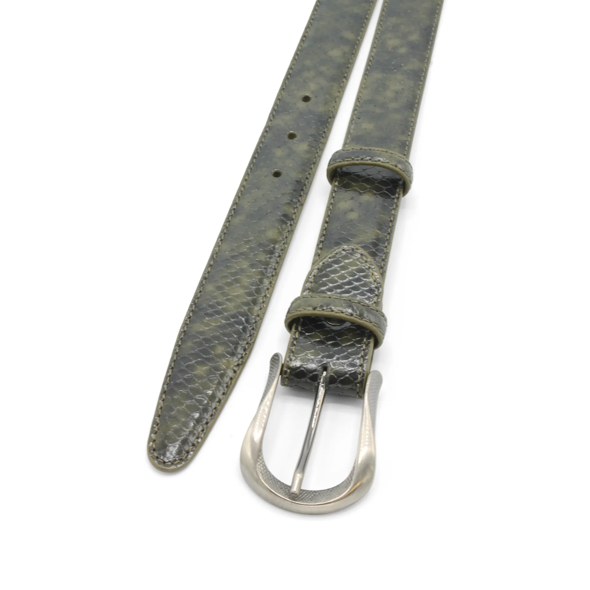 Camouflage Narrow Viper Effect Prong Belt