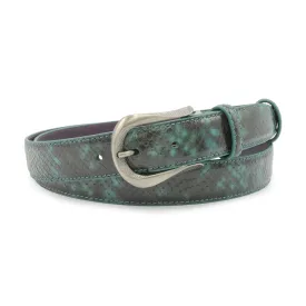 Caribbean Blue Narrow Viper Effect Prong Belt