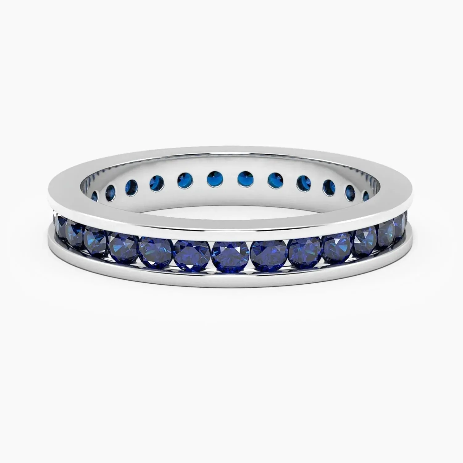 Channel Set Sapphire Ring in Sterling Silver - Irosk Australia®