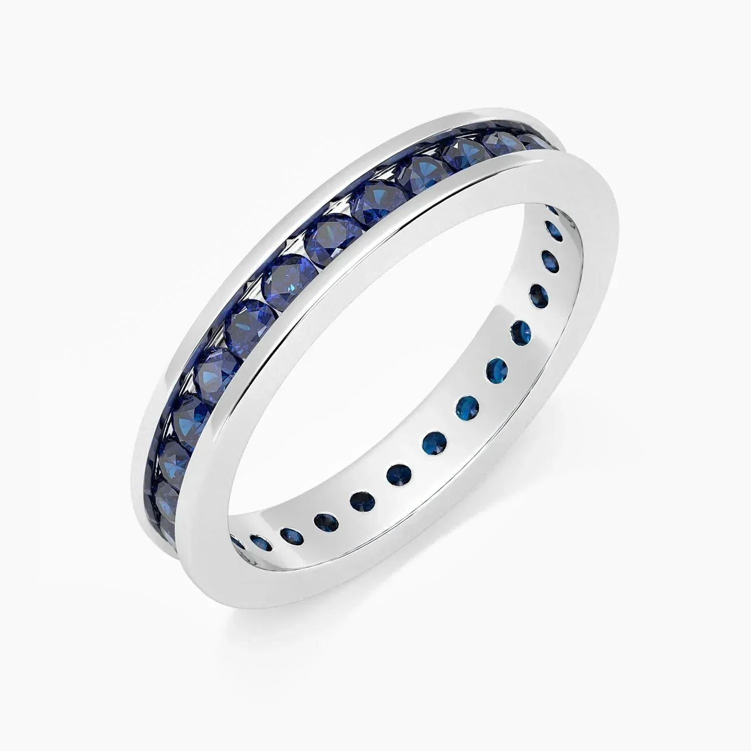 Channel Set Sapphire Ring in Sterling Silver - Irosk Australia®