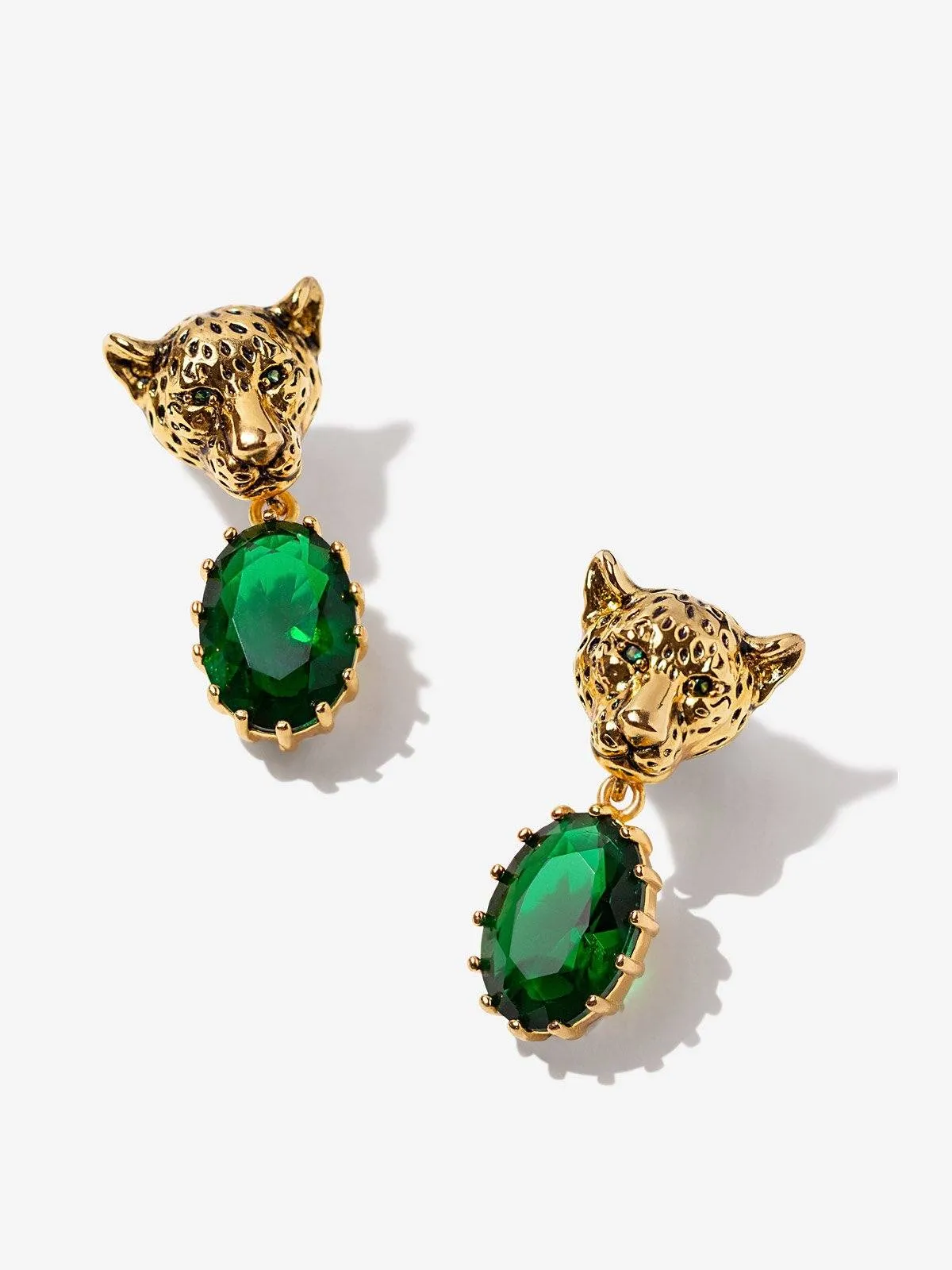 Cheetah Earrings With Sparkly CZ Stones