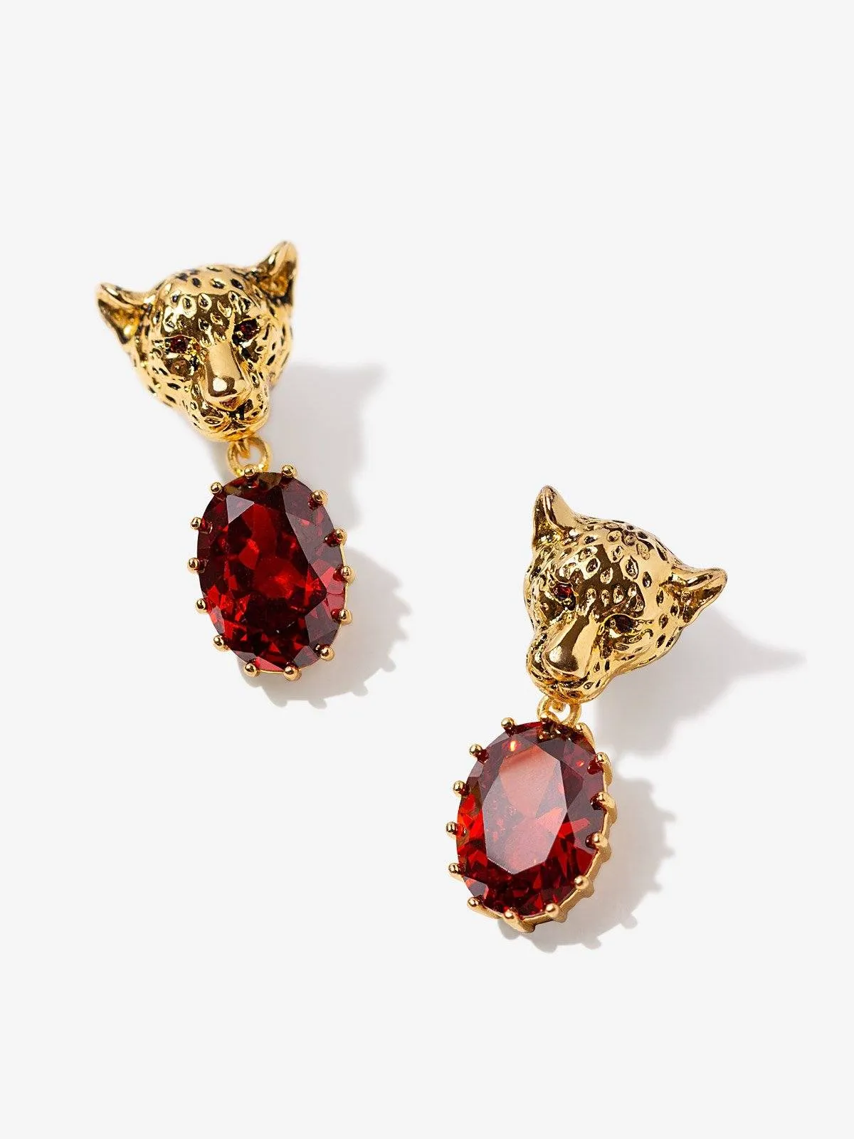 Cheetah Earrings With Sparkly CZ Stones