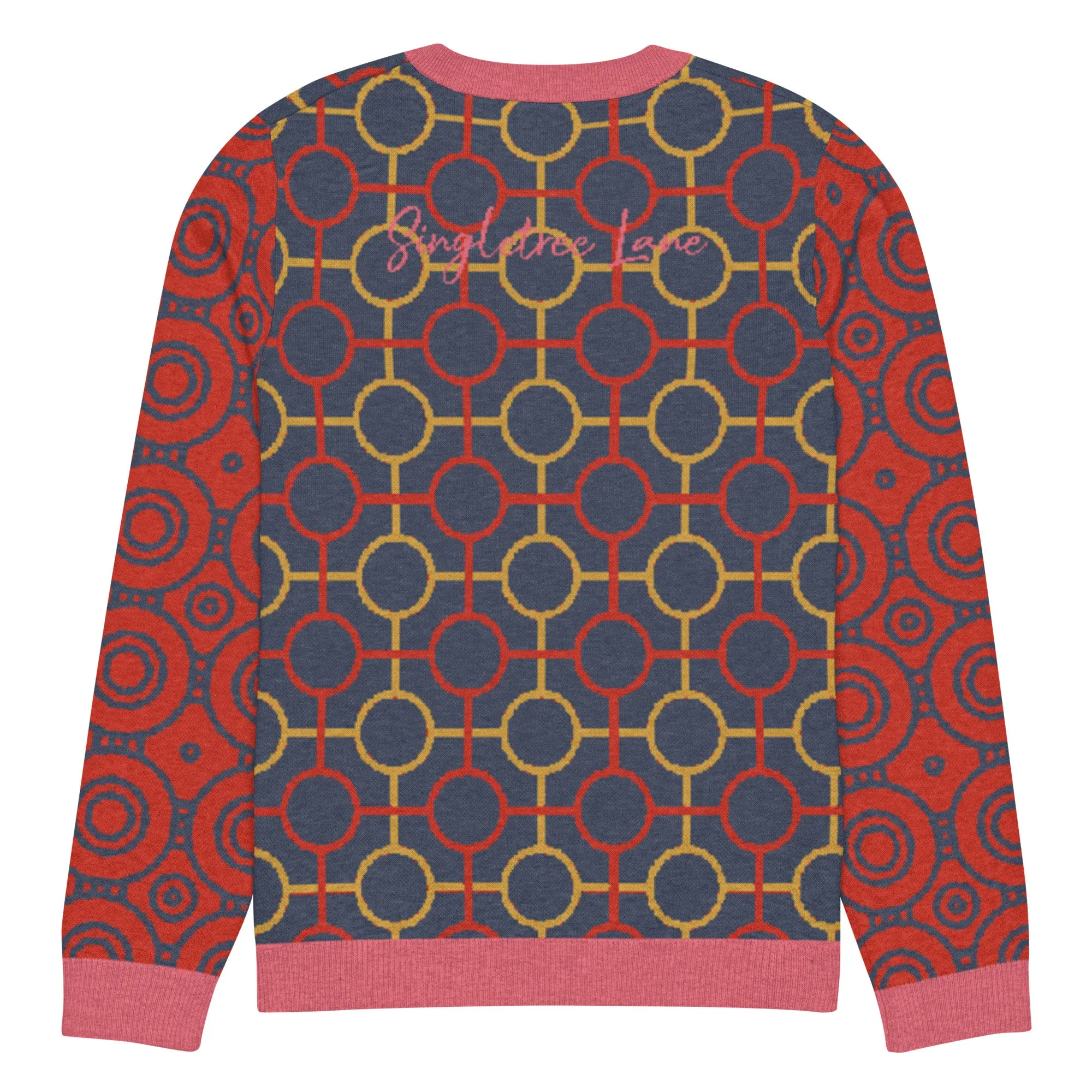 Circle Mind Jerk in Navy Knitted Crewneck Sweater