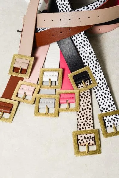 Classic Oversized Square Buckle Belts