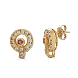 Contemporary Ruby Earrings