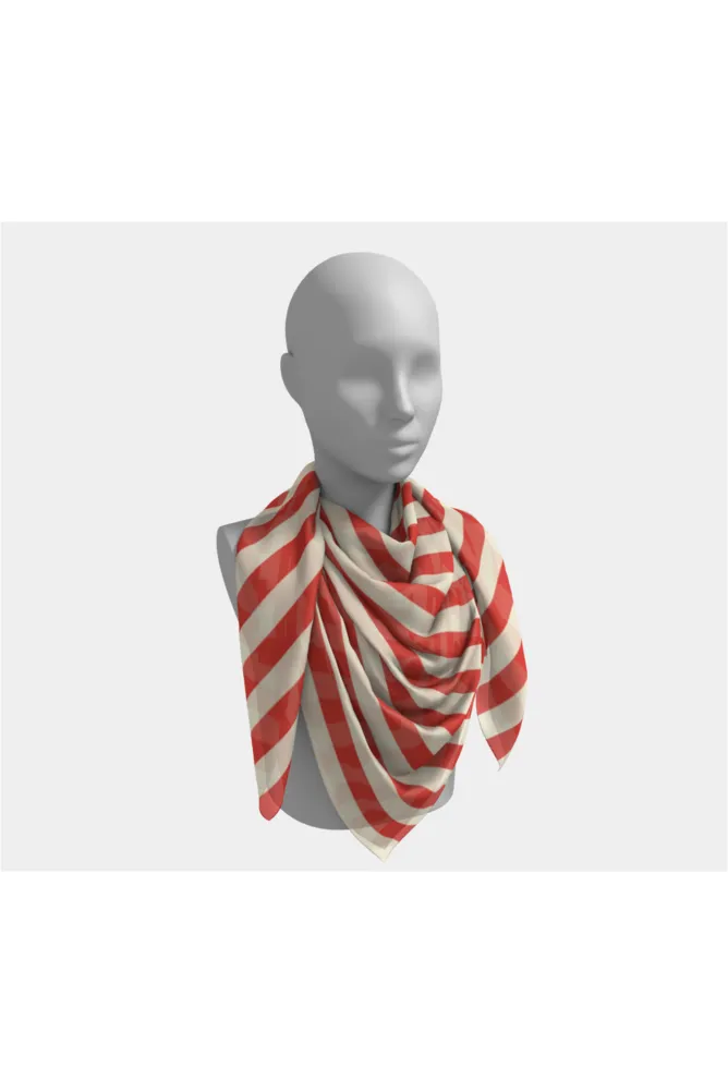 Coral Orange Square Scarf