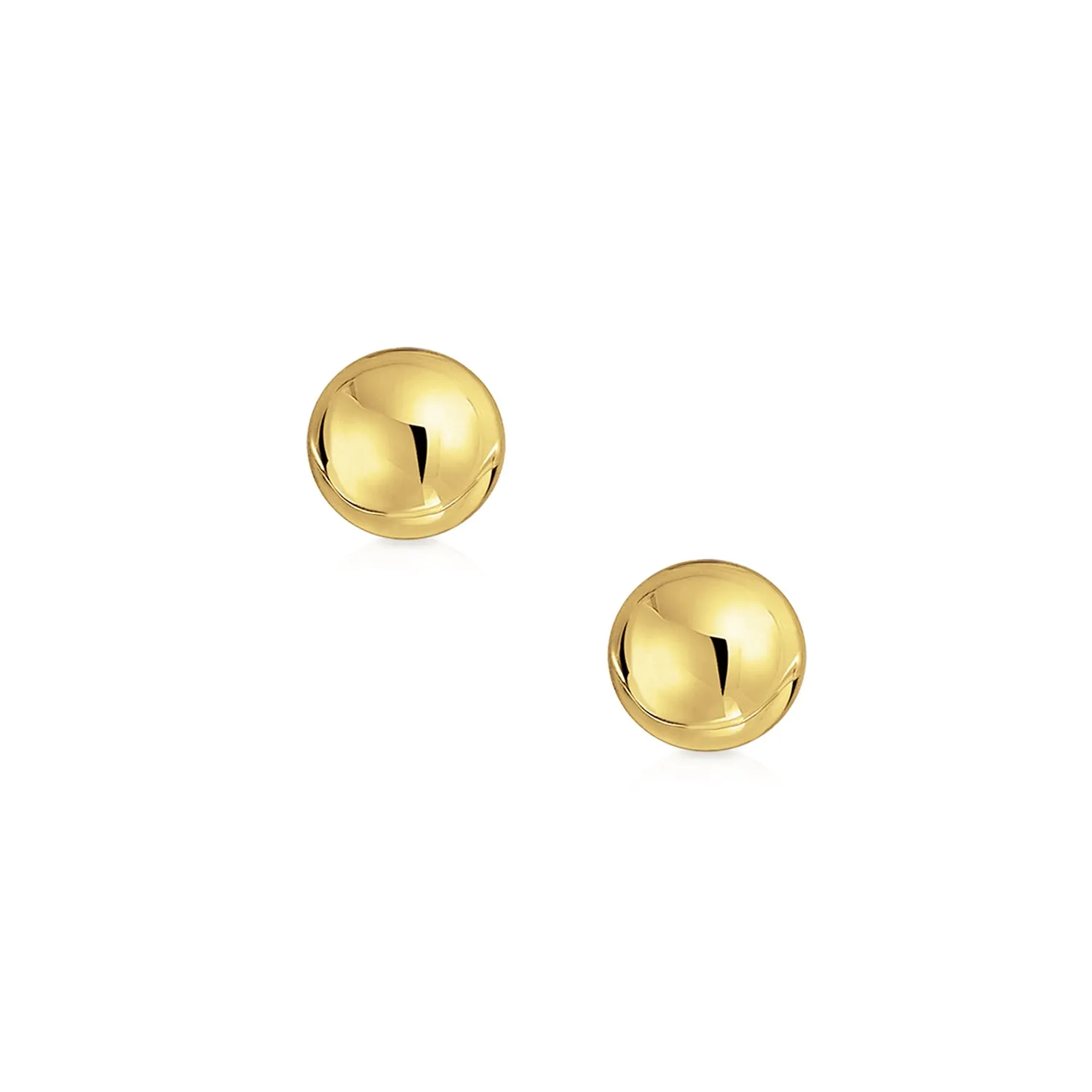 Delicate 14K Gold Drop Ball Earrings Tiny Hollow Cartilage Studs 3-5 MM