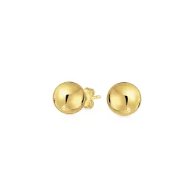 Delicate 14K Gold Drop Ball Earrings Tiny Hollow Cartilage Studs 3-5 MM