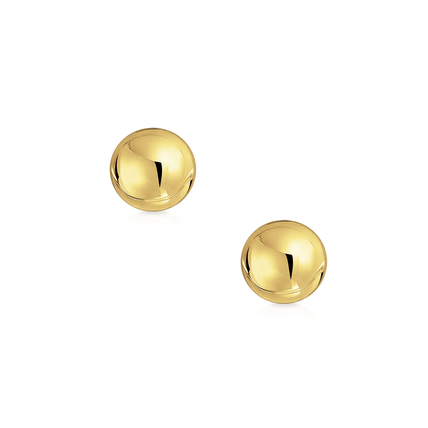 Delicate 14K Gold Drop Ball Earrings Tiny Hollow Cartilage Studs 3-5 MM