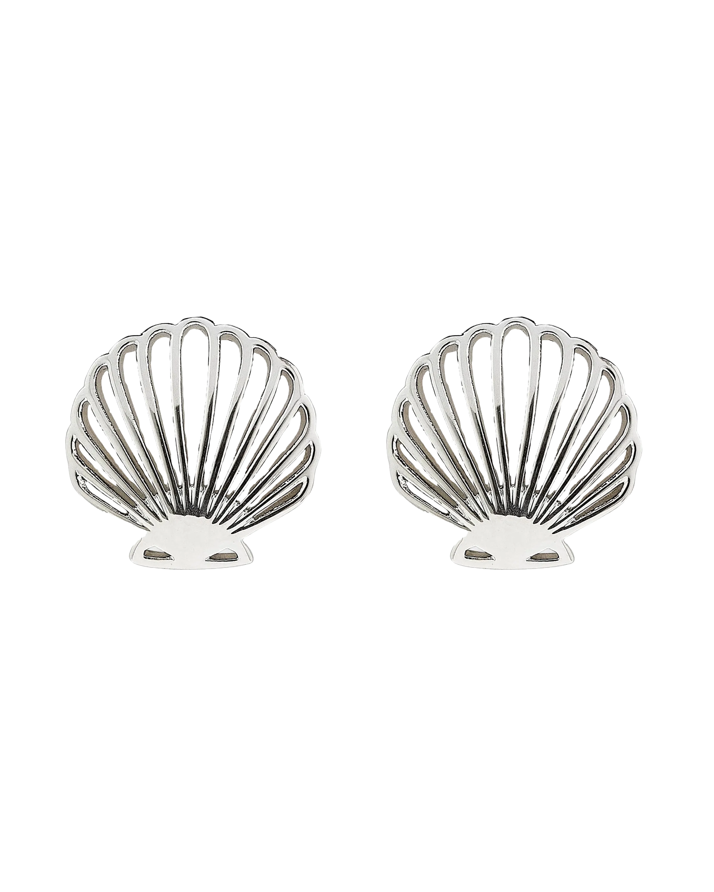 Delicate Shell Stud Earrings in Silver