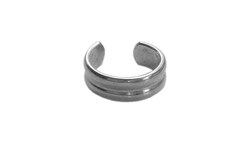 Ear Cuff Solid Double Band - Silver