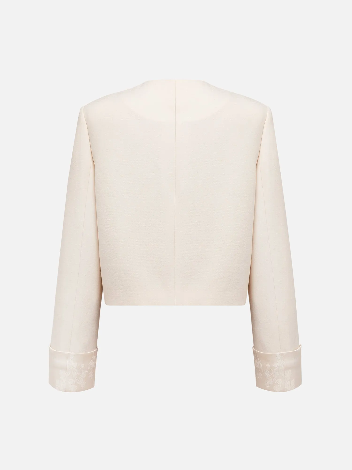 EP YAYING Silk Wool Cropped Jacket