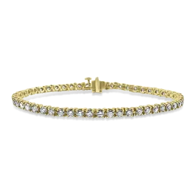 Estate 18k Yellow Gold Diamond Tennis Bracelet