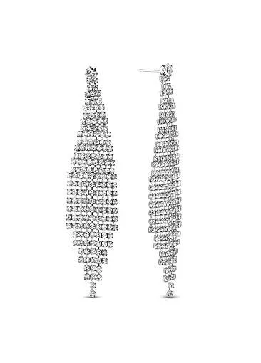 Fashion Micro Pave AAA Zirconia Platinum Plated Chandelier Earrings